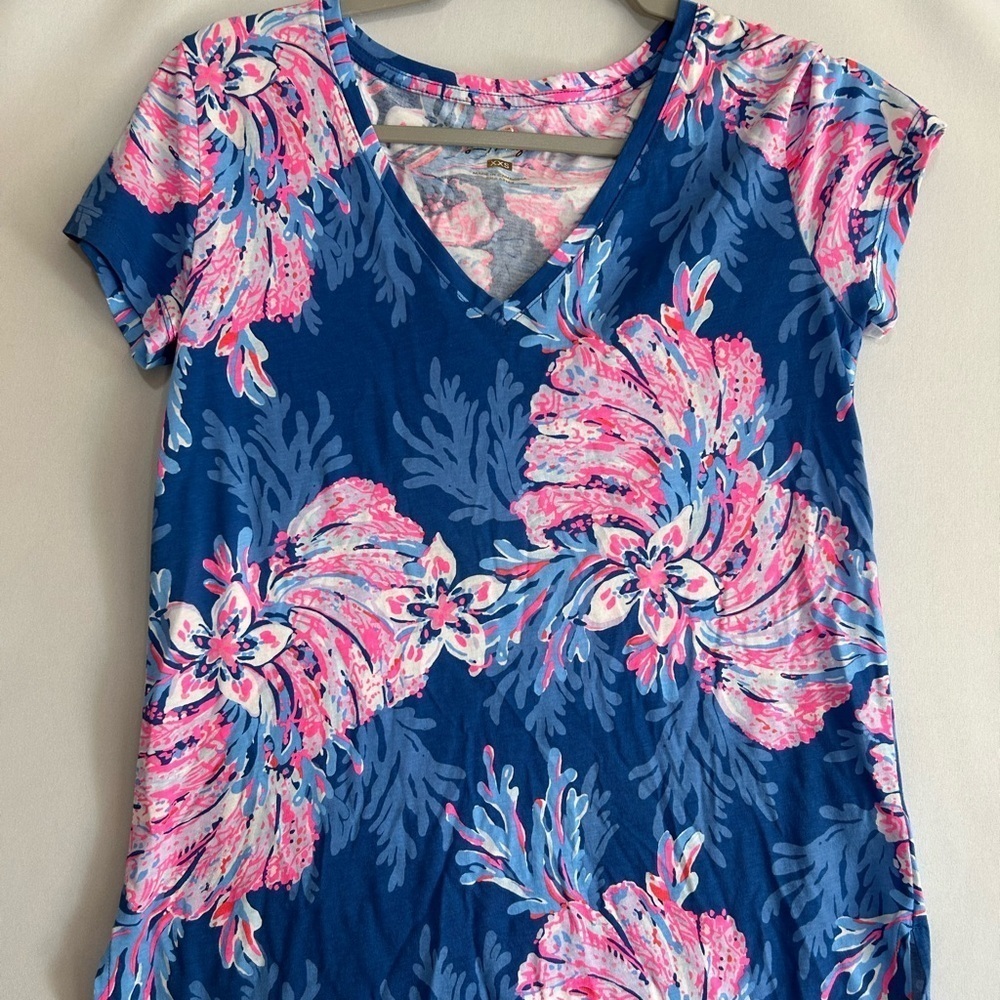 Lilly Pulitzer Pink and Blue Patterned Top